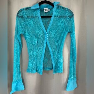 Princess Polly Blue Fitted Bromley Long Sleeve